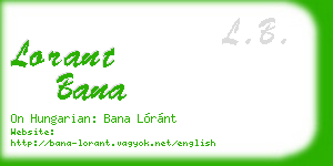 lorant bana business card
